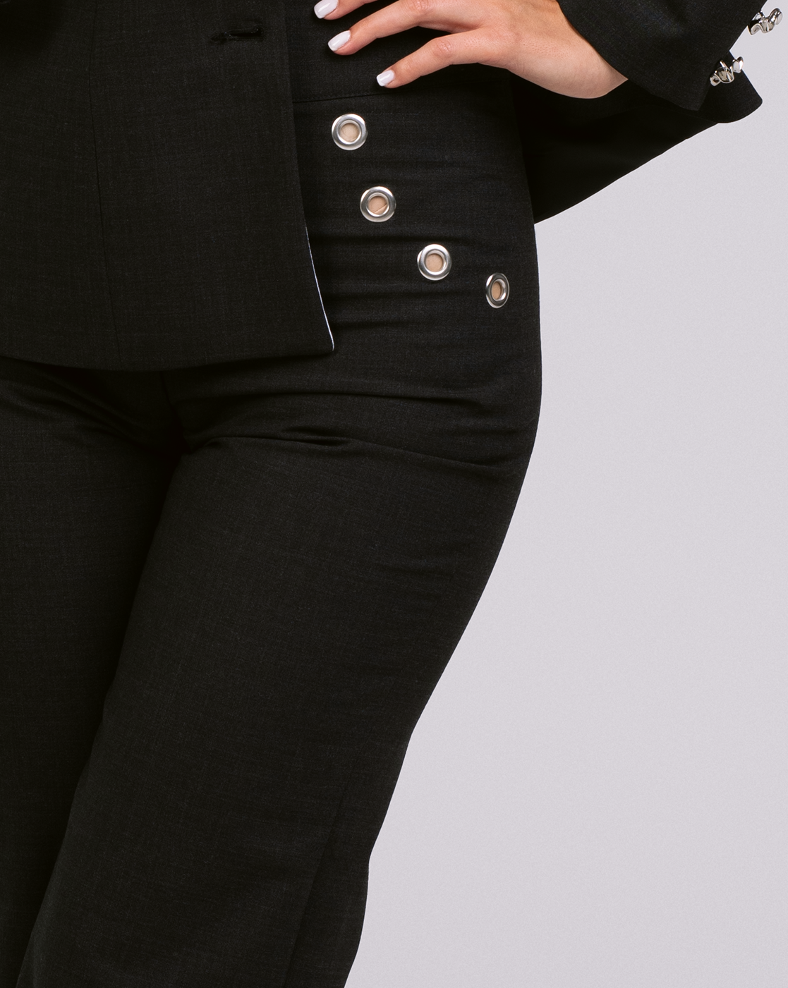 FEATHERED STEEL TROUSERS