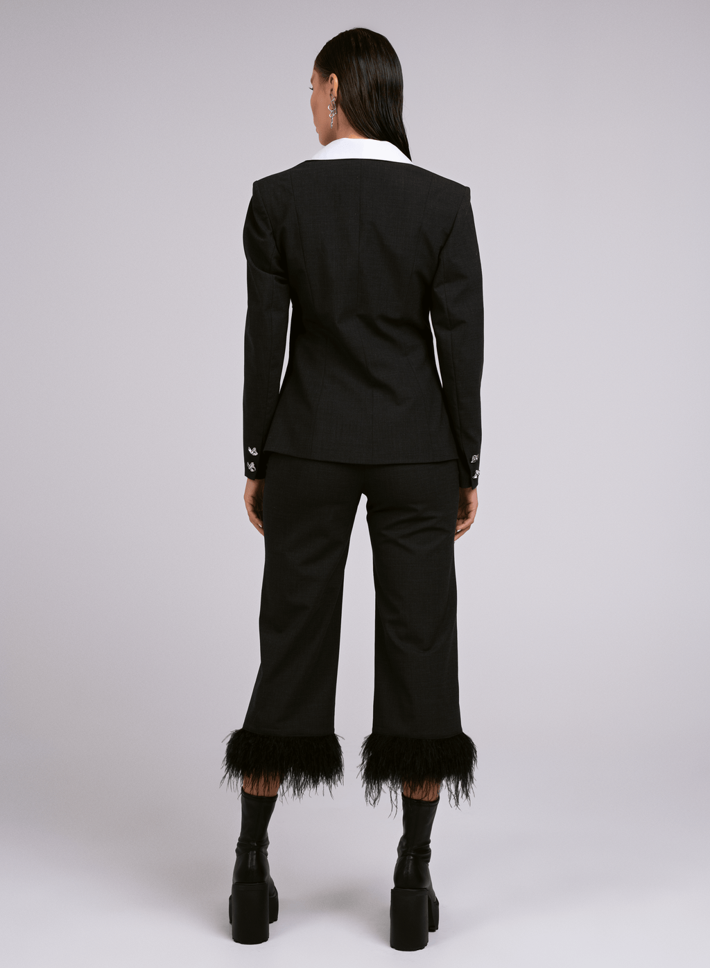 FEATHERED STEEL TROUSERS